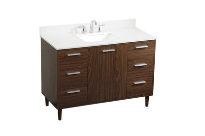 Elegant Furniture & Lighting - Baldwin 48 inch bathroom vanity in Walnut with backsplash - VF47048MWT-BS veiw 15