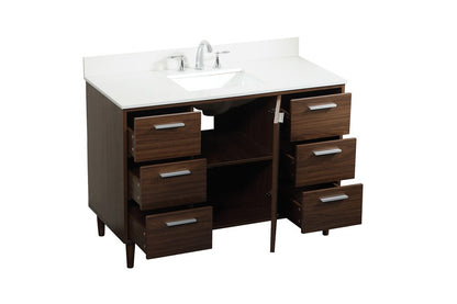 Elegant Furniture & Lighting - Baldwin 48 inch bathroom vanity in Walnut with backsplash - VF47048MWT-BS veiw 16