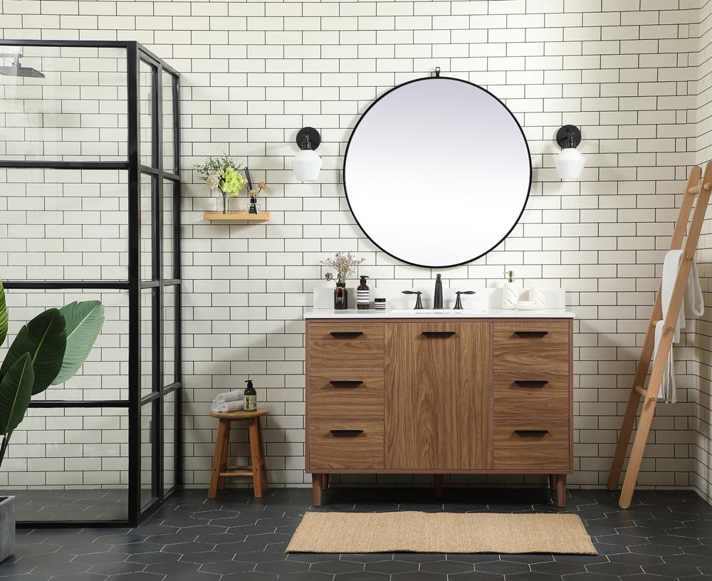 Elegant Furniture & Lighting - Baldwin 48 inch Single bathroom vanity in walnut brown with backsplash - VF47048WB-BS veiw 5