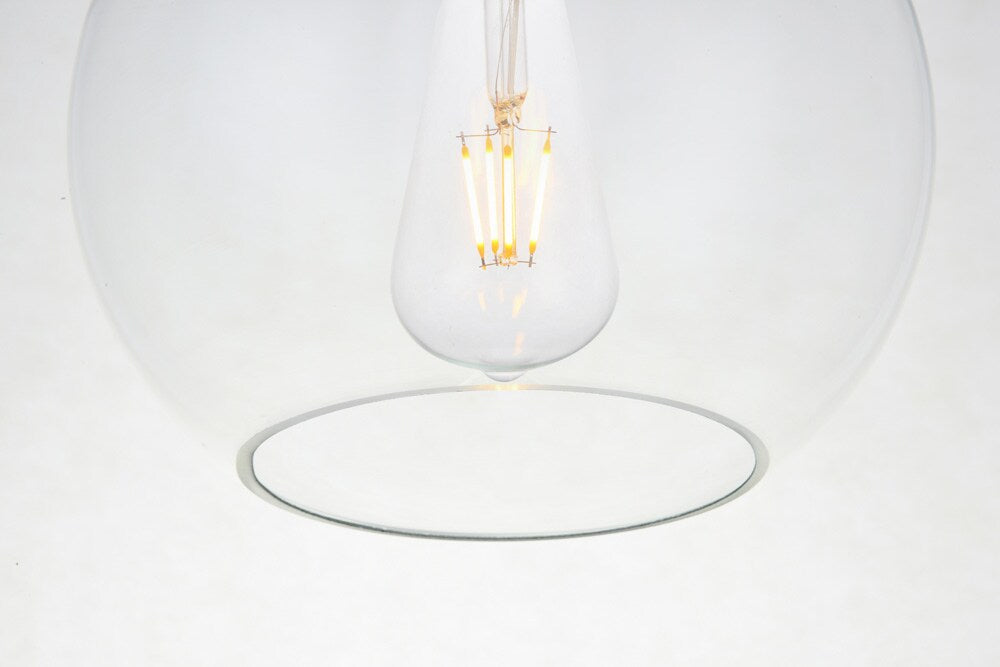 Elegant Furniture & Lighting - Baxter 1 Light Black Flush Mount With Clear Glass - LD2204BK veiw 4