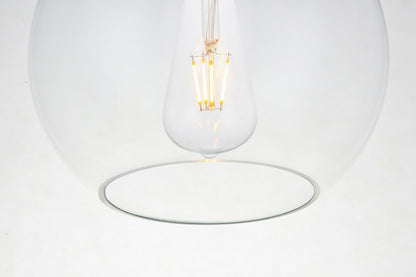 Elegant Furniture & Lighting - Baxter 1 Light Black Flush Mount With Clear Glass - LD2204BK veiw 4