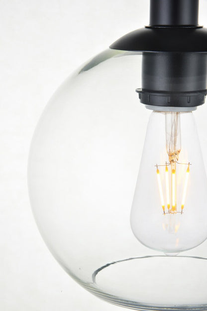 Elegant Furniture & Lighting - Baxter 1 Light Black Flush Mount With Clear Glass - LD2204BK veiw 5