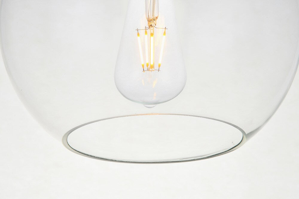 Elegant Furniture & Lighting - Baxter 1 Light Brass Flush Mount With Clear Glass - LD2204BR veiw 5