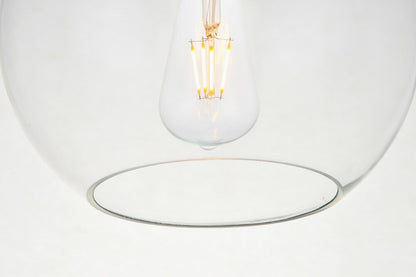Elegant Furniture & Lighting - Baxter 1 Light Brass Flush Mount With Clear Glass - LD2204BR veiw 5