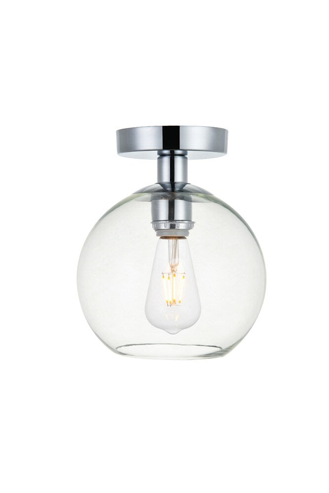 Elegant Furniture & Lighting - Baxter 1 Light Chrome Flush Mount With Clear Glass - LD2204C veiw 1