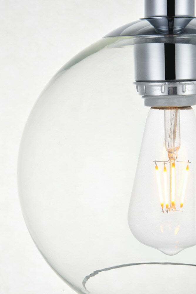 Elegant Furniture & Lighting - Baxter 1 Light Chrome Flush Mount With Clear Glass - LD2204C veiw 4