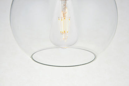 Elegant Furniture & Lighting - Baxter 1 Light Chrome Flush Mount With Clear Glass - LD2204C veiw 5