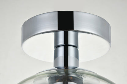Elegant Furniture & Lighting - Baxter 1 Light Chrome Flush Mount With Clear Glass - LD2204C veiw 6