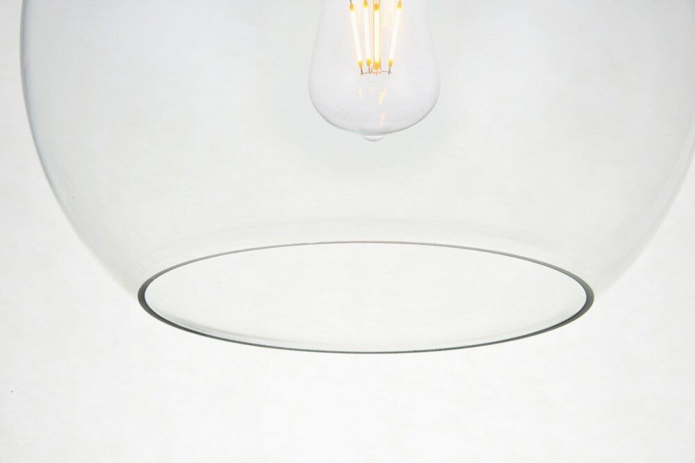 Elegant Furniture & Lighting - Baxter 1 Light Black Flush Mount With Clear Glass - LD2210BK veiw 4