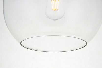 Elegant Furniture & Lighting - Baxter 1 Light Black Flush Mount With Clear Glass - LD2210BK veiw 4