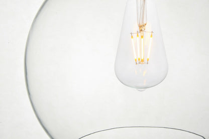 Elegant Furniture & Lighting - Baxter 1 Light Black Flush Mount With Clear Glass - LD2210BK veiw 5