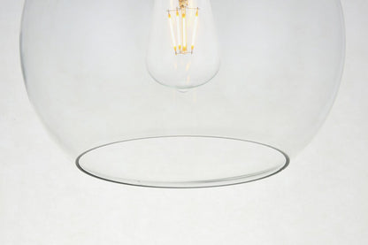 Elegant Furniture & Lighting - Baxter 1 Light Brass Flush Mount With Clear Glass - LD2210BR veiw 4