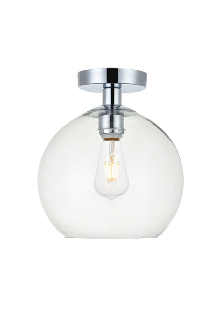 Elegant Furniture & Lighting - Baxter 1 Light Chrome Flush Mount With Clear Glass - LD2210C veiw 1