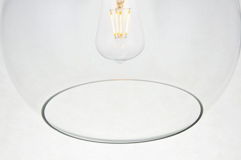 Elegant Furniture & Lighting - Baxter 1 Light Chrome Flush Mount With Clear Glass - LD2210C veiw 4