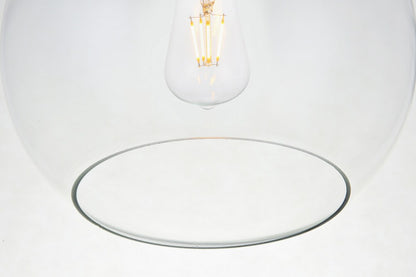 Elegant Furniture & Lighting - Baxter 1 Light Chrome Flush Mount With Clear Glass - LD2210C veiw 4