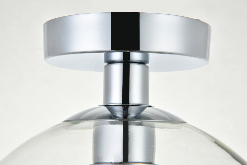 Elegant Furniture & Lighting - Baxter 1 Light Chrome Flush Mount With Clear Glass - LD2210C veiw 5