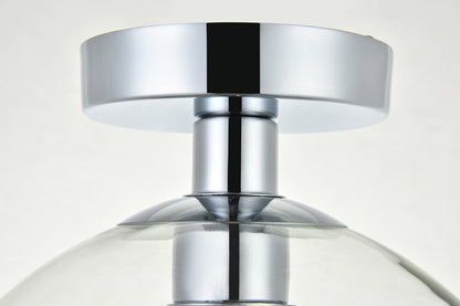 Elegant Furniture & Lighting - Baxter 1 Light Chrome Flush Mount With Clear Glass - LD2210C veiw 5