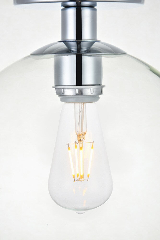 Elegant Furniture & Lighting - Baxter 1 Light Chrome Flush Mount With Clear Glass - LD2210C veiw 6