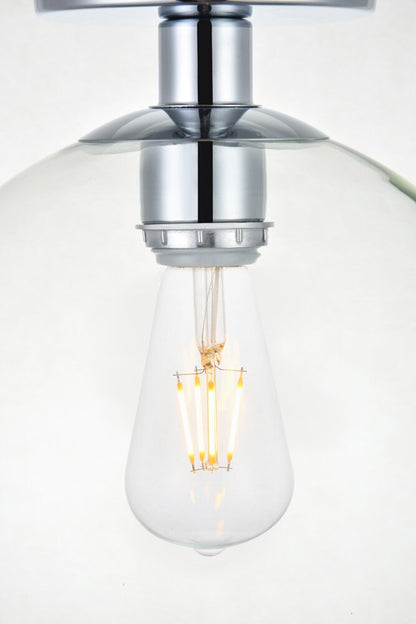 Elegant Furniture & Lighting - Baxter 1 Light Chrome Flush Mount With Clear Glass - LD2210C veiw 6