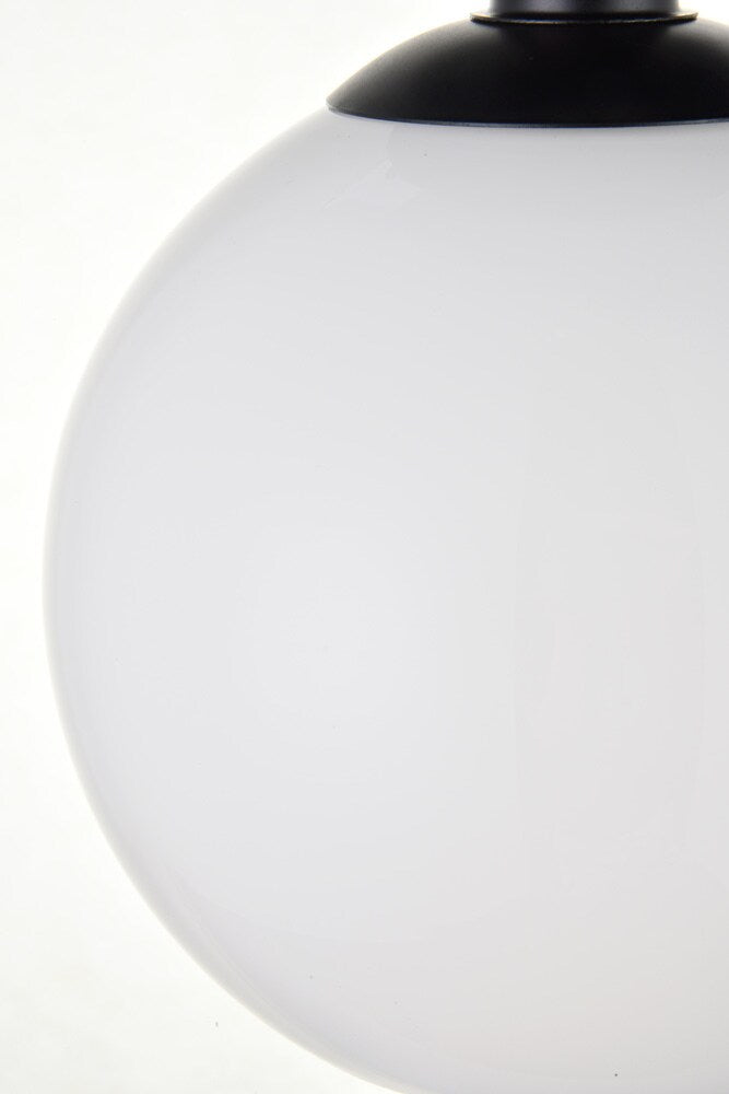 Elegant Furniture & Lighting - Baxter 1 Light Black Flush Mount With Frosted White Glass - LD2205BK veiw 5