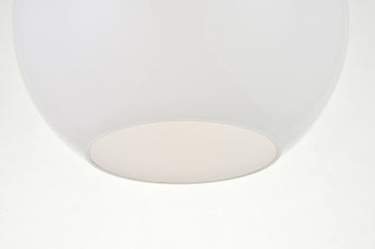 Elegant Furniture & Lighting - Baxter 1 Light Black Flush Mount With Frosted White Glass - LD2205BK veiw 6