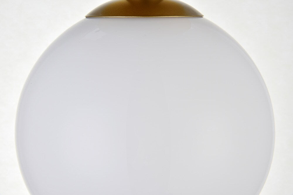 Elegant Furniture & Lighting - Baxter 1 Light Brass Flush Mount With Frosted White Glass - LD2205BR veiw 4