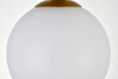 Elegant Furniture & Lighting - Baxter 1 Light Brass Flush Mount With Frosted White Glass - LD2205BR veiw 4