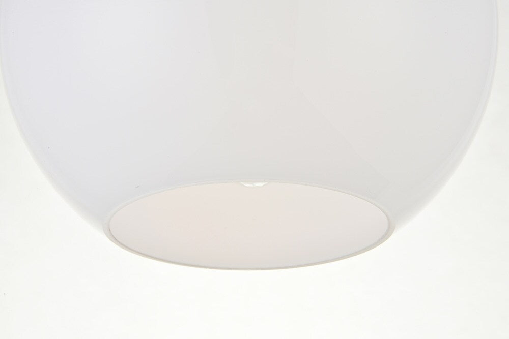 Elegant Furniture & Lighting - Baxter 1 Light Brass Flush Mount With Frosted White Glass - LD2205BR veiw 6