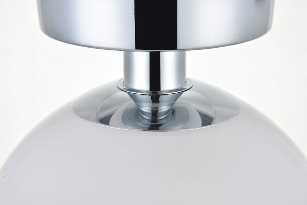 Elegant Furniture & Lighting - Baxter 1 Light Chrome Flush Mount With Frosted White Glass - LD2205C veiw 4