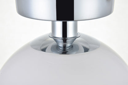 Elegant Furniture & Lighting - Baxter 1 Light Chrome Flush Mount With Frosted White Glass - LD2205C veiw 4