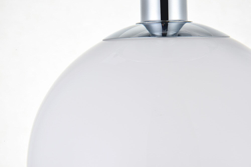 Elegant Furniture & Lighting - Baxter 1 Light Chrome Flush Mount With Frosted White Glass - LD2205C veiw 6