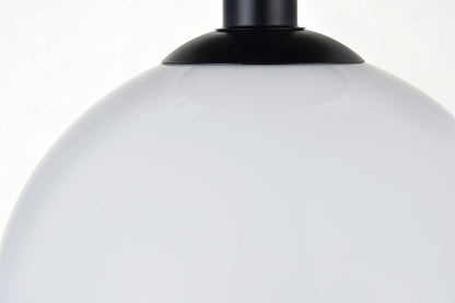 Elegant Furniture & Lighting - Baxter 1 Light Black Flush Mount With Frosted White Glass - LD2211BK veiw 4