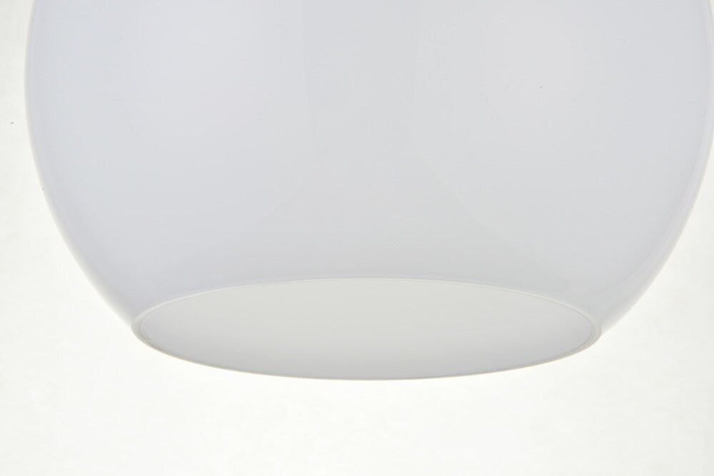 Elegant Furniture & Lighting - Baxter 1 Light Black Flush Mount With Frosted White Glass - LD2211BK veiw 5