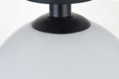Elegant Furniture & Lighting - Baxter 1 Light Black Flush Mount With Frosted White Glass - LD2211BK veiw 6