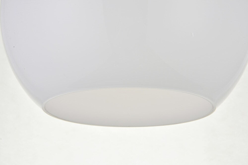 Elegant Furniture & Lighting - Baxter 1 Light Brass Flush Mount With Frosted White Glass - LD2211BR veiw 3