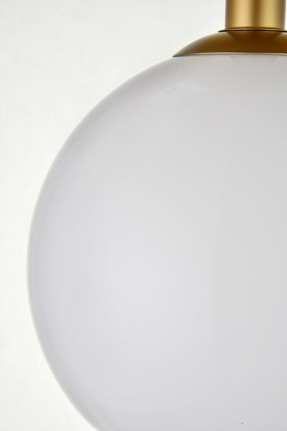 Elegant Furniture & Lighting - Baxter 1 Light Brass Flush Mount With Frosted White Glass - LD2211BR veiw 5
