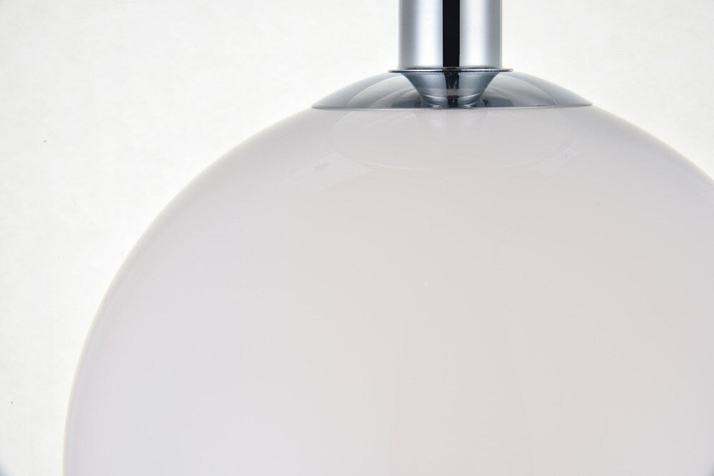 Elegant Furniture & Lighting - Baxter 1 Light Chrome Flush Mount With Frosted White Glass - LD2211C veiw 3