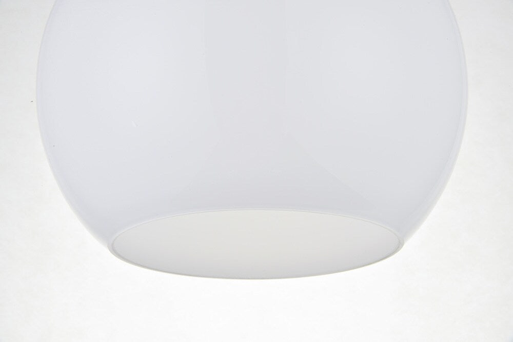 Elegant Furniture & Lighting - Baxter 1 Light Chrome Flush Mount With Frosted White Glass - LD2211C veiw 4