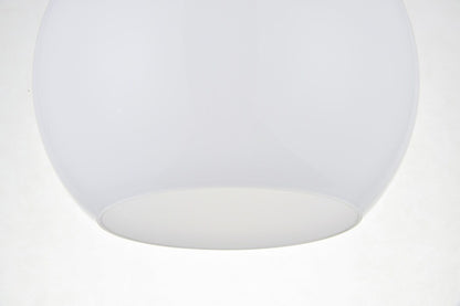 Elegant Furniture & Lighting - Baxter 1 Light Chrome Flush Mount With Frosted White Glass - LD2211C veiw 4