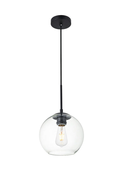 Elegant Furniture & Lighting - Baxter 1 Light Black Pendant With Clear Glass - LD2206BK veiw 3