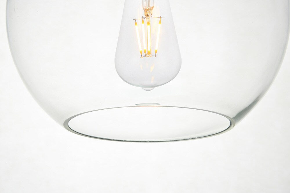 Elegant Furniture & Lighting - Baxter 1 Light Black Pendant With Clear Glass - LD2206BK veiw 4