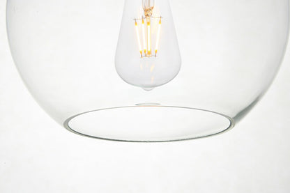 Elegant Furniture & Lighting - Baxter 1 Light Black Pendant With Clear Glass - LD2206BK veiw 4