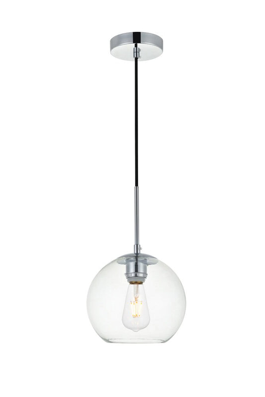 Elegant Furniture & Lighting - Baxter 1 Light Chrome Pendant With Clear Glass - LD2206C veiw 1