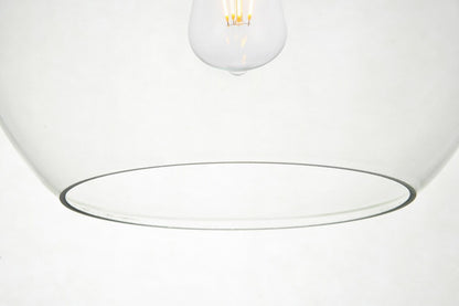 Elegant Furniture & Lighting - Baxter 1 Light Black Pendant With Clear Glass - LD2212BK veiw 3