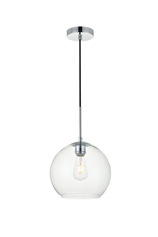 Elegant Furniture & Lighting - Baxter 1 Light Chrome Pendant With Clear Glass - LD2212C veiw 1