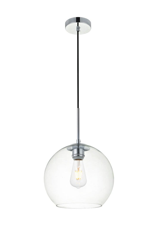 Elegant Furniture & Lighting - Baxter 1 Light Chrome Pendant With Clear Glass - LD2212C veiw 2