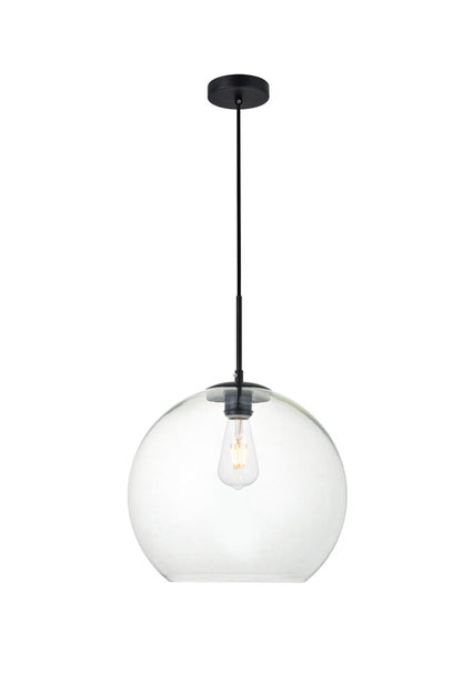 Elegant Furniture & Lighting - Baxter 1 Light Black Pendant With Clear Glass - LD2216BK veiw 1
