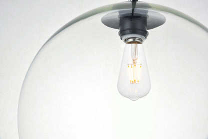 Elegant Furniture & Lighting - Baxter 1 Light Black Pendant With Clear Glass - LD2216BK veiw 5