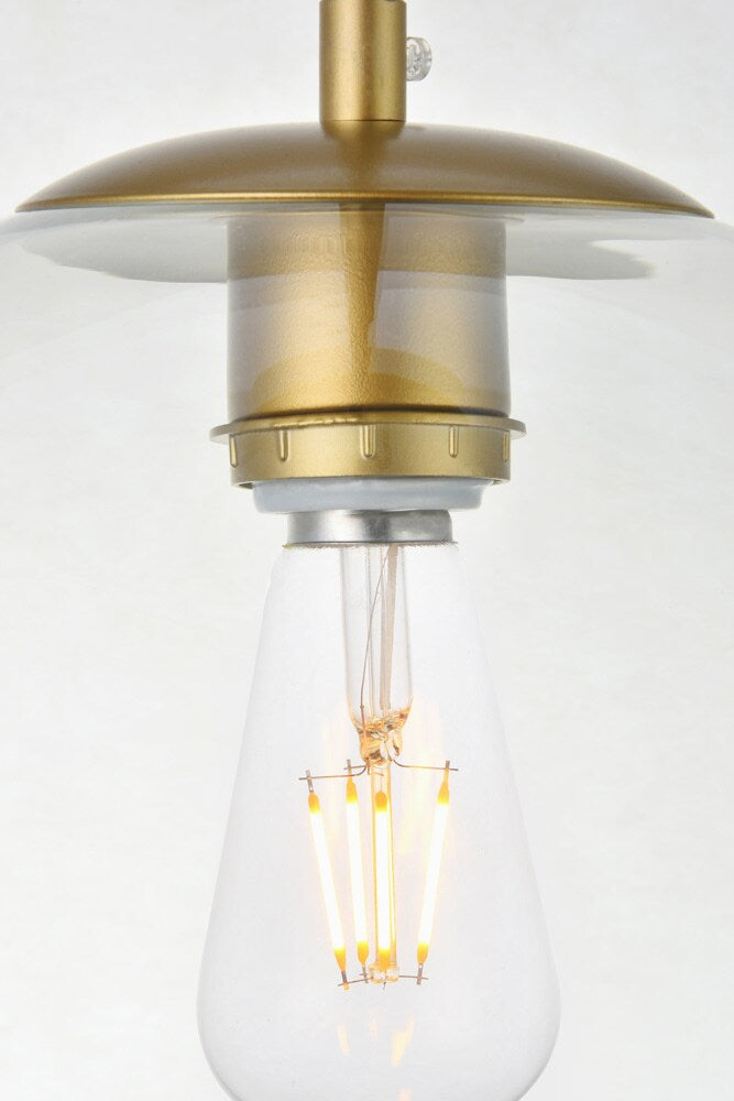 Elegant Furniture & Lighting - Baxter 1 Light Brass Pendant With Clear Glass - LD2216BR veiw 6