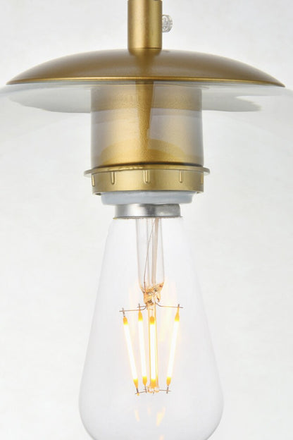 Elegant Furniture & Lighting - Baxter 1 Light Brass Pendant With Clear Glass - LD2216BR veiw 6